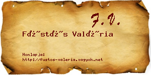 Füstös Valéria névjegykártya